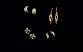 A Small Collection of ( 4 ) Pairs of Ladies 9ct Gold Earrings.