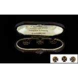 Antique Period Set Of Gentleman's Enamel Studs Housed in original fitted case,