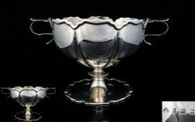 Elkington & Co Superb Quality Silver Twin Handle Pedestal Bowl of Excellent Form,