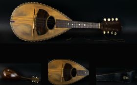 Early 20th Century Mandolin Eight string mandolin with rosewood back and inlay,