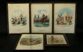 Set of ( 4 ) Military Types Signed R. Simkin Prints. Consists of 1/ No 56 - Saturday August 6th 1892