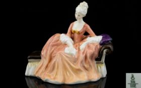 Royal Doulton Hand Painted Porcelain Figurine ' Reverie ' Peach Colour way. HN2306. Designer M.