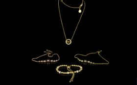 A Collection Of Michael Kors Gold Tone And Crystal Set Jewellery Four items in total,