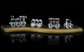 Swarovski Ltd Edition Crystal Train Set - Set of Four - Full Size with Track ( When we Were Young