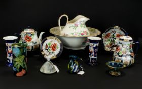 Collection Of Pottery To Include Two Chelsea Pottery Vases, Tea Pot, Jug And Plate.