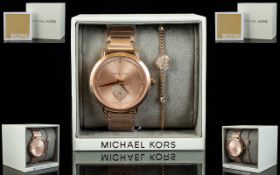 Michael Kors Rose Gold Tone Ladies Wrist Watch.