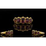 Antique Period Superb Quality Five Stone Set Pink Tourmaline (Rubelite) Dress Ring Excellent design