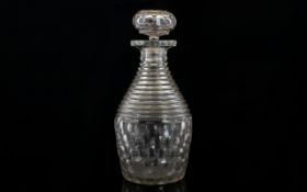 A Late 19th Century Cut Glass Decanter In very good condition, with dimple glass to body.