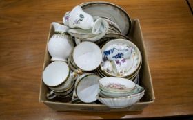 A Box Of Pottery - To Include Plates, Jugs, Cups And Saucers Etc. Please See Accompanying Image.