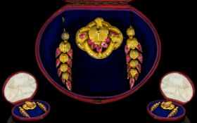 William IV Nice Quality And Attractive Paste Set Suite - Brooch and Earrings Circa 1830 -1840