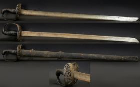 British 1796 Pattern Heavy Cavalry Officer's Sword with steel scabbard.