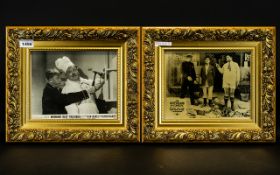 Two Framed Laurel And Hardy Photographic Prints.