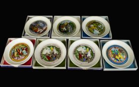 Wedgwood Children's Story Plates 1971, 1972, 1978, 1979, 2 x 1980/1982, 6 inches in diameter,
