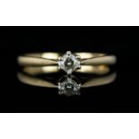 Ladies - 9ct Gold Set Single Stone Diamond Ring, The Diamond of Good Colour and Clarity.