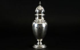 Edwardian Period Dome Topped Silver Sugar Sifter of excellent form, Hallmark London 1907. 158.