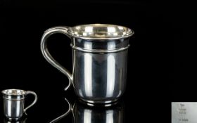 Walker and Hall Fine Quality Silver Handle Cup of Solid Construction - Scroll Handle.