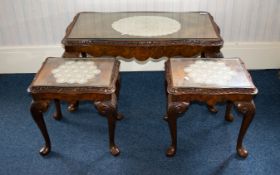 Walnut Veneer Italian Style Nesting Coffee Tables,