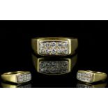 Gentleman's Nice Quality 18ct Gold Diamond Set Dress Ring,