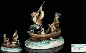 Capodimonte Hand Painted - Large and Impressive Porcelain Figure Group.
