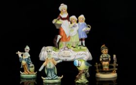 A Mixed Collection Of Ceramic Figures Five items in total to include Yardley English Lavender soap