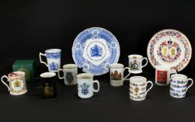 A Mixed Collection Of Royal Commemorative Mugs And Ceramics Approximately 50 Items In Total,