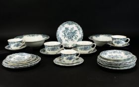 Crown Ducal Bristol Collection of Assorted Pottery. Blue and white bird and foliate decoration,