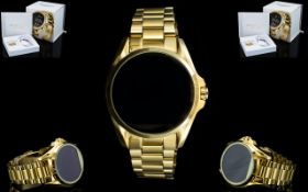 Michael Kors Gents Access Bradshaw Smart Watch - MKT5001 Gold Tone on Steel.