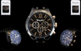 Thomas Sabo Superb Quality Gentleman's Black Rose Gold Stainless Steel Chronograph Wristwatch