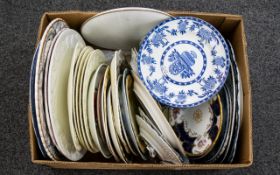 An Assortment of Old Pottery Plates and Chargers.