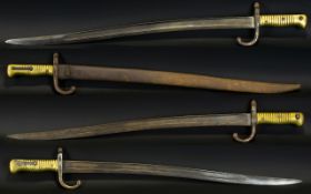 French 1870 Chasspot Bayonet with Scabbard plus a Frontier French 1870 Chasspot Bayonet with