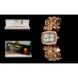 Ladies Rose Gold Finish Marcel Drucker Dress Watch. With Box And Paper Work.