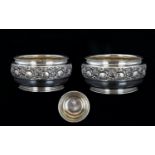 Austria Fine Pair of Solid Silver Fruit Bowls by Jakob Matzner,