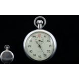 Sprint Chrome Cased Stop Watch. c.1930's. Features White Porcelain Dial, Secondary Dial.