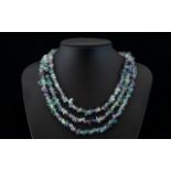 Fluorite Three Strand Necklace A contemporary collar style necklace,