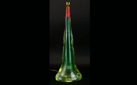 Lamp Base Large green Murano style base in organic pyramidal form.