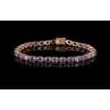 Rose de France Amethyst Tennis Bracelet, oval cuts, totalling 12cts,