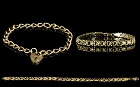 9ct Gold Fancy Link Bracelet with Solid Clasp. Full Hallmark 9ct.