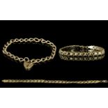 9ct Gold Fancy Link Bracelet with Solid Clasp. Full Hallmark 9ct.