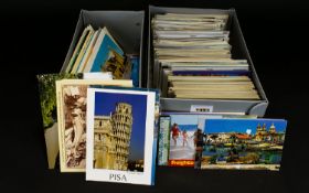 Very Large Collection Of Postcards In Two Shoe boxes.