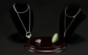 Emporio Armani Silver And Crystal Set Logo Pendant Silver to necklace,
