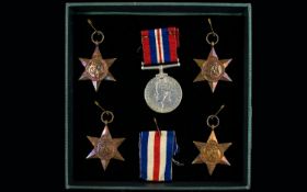 World War II Collection of Military Medals ( 5 ) Five In Total. Comprises - 1/ Africa Star.