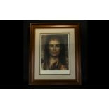 Large Framed Print by Pietro Annigoni Housed in Contempory wood frame in a card mount, depicts