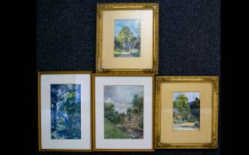 A Collection Of Early 20th Century Watercolours Four in total, each depicting lakeland landscapes,
