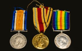 World War I Trio of Military Medals Awarded to 35639 PTE , J.W.Towse K.0.Y.L1.