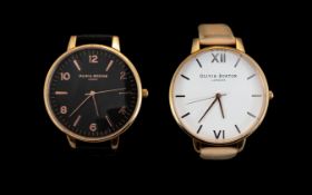 Olivia Burton London Two Rose Gold Tone Contemporary Fashion Watches Firstly, a rose gold