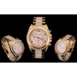 Michael Kors MK 5943 Ladies Two Tone Rose Gold Toned Blair Chronograph Watch,