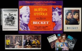 Cinema Interest - Peter O'Toole Original 1964 Large Sheet (Quad) Poster For The Film 'Becket',