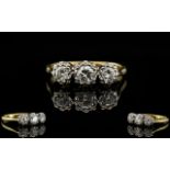 18ct Gold - Ladies 3 Stone Diamond Illusion Set Dress Ring,