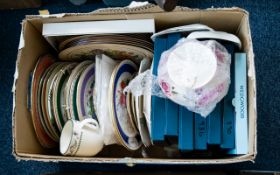 Box of Assorted Metal Ware including flatware, silver plate and brass.