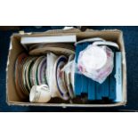 Box of Assorted Metal Ware including flatware, silver plate and brass.